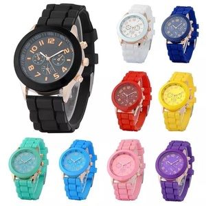 Colorful unisex jelly quarts watch